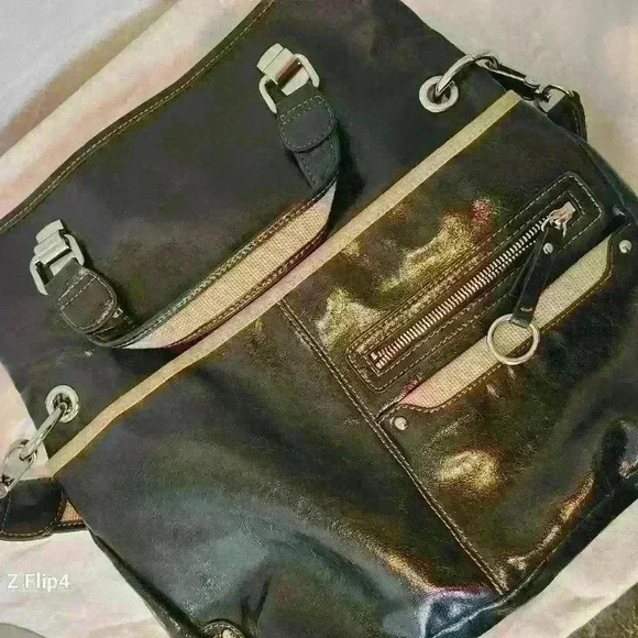 NINE WEST BLACK AMD CREAM SHIULDER  BAG - Picture 5 of 8